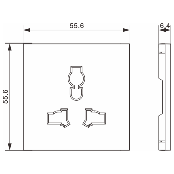 Накладка для розетки мультистандарт, со шторками 16A 250 В~, глянцевый белый, серия A07