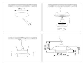 Встраиваемый светильник Ambrella Light TN30707