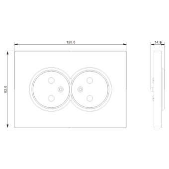 Накладка для розетки 2-й без заземления, со шторками 16A 250 В~, матовый кашемир, серия A07