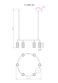 Подвесная люстра Moderli V11069-6P