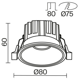 Встраиваемый светильник Maytoni Technical DL058-12W-DTW-B