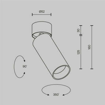 Спот Maytoni Technical C055CL-L12W4K-SS-W