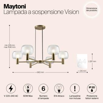 Люстра на штанге Maytoni MOD411PL-06G