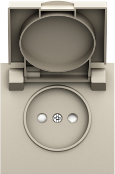 Накладка для розетки без заземления, с крышкой, 16A 250 В~, слоновая кость, серия S08