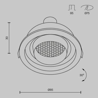 Встраиваемый светильник Maytoni Technical DL113-GU10-01-RD-W