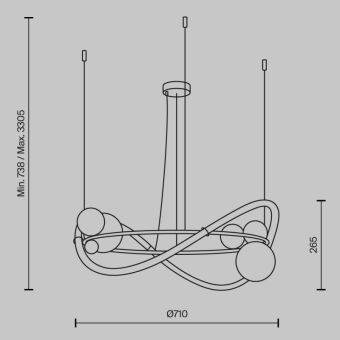 Подвесная люстра Maytoni MOD289PL-L44BS3K