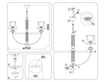 Подвесная люстра Ambrella Light LH71251