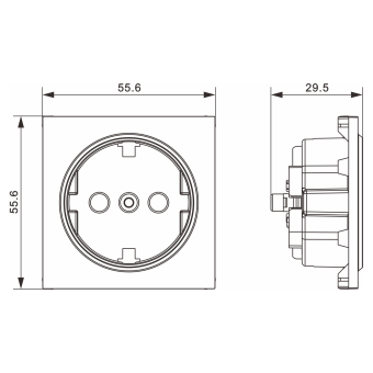 Накладка для розетки Schuko с заземлением, со шторками 16A 250 В~, серия A07