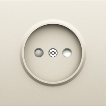 Накладка для розетки без заземления, со шторками 16A 250 В~, слоновая кость, серия S08