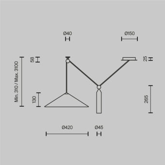 Подвесной светильник Maytoni Technical P080PL-01B