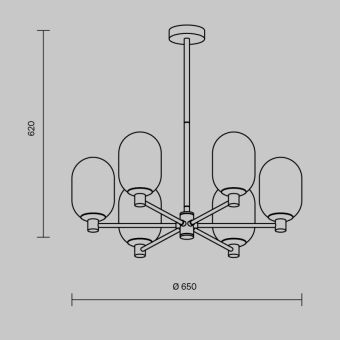 Люстра на штанге Freya FR1012PL-06BS