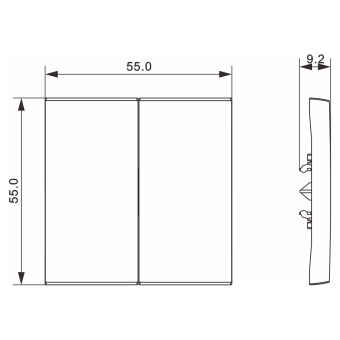 Клавиша 2-я для перекрёстного переключателя, глянцевый белый, серия A07