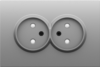 Накладка для розетки 2-й без заземления, со шторками 16A 250 В~, серый графит, серия S08