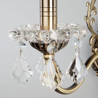 Бра Eurosvet 3281/1 античная бронза/прозрачный хрусталь Strotsk