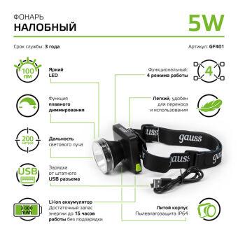 Фонарь Gauss GF401