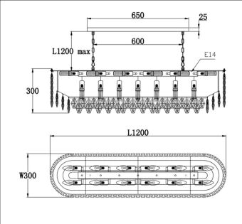 Подвесная люстра Fluorite FL1191-21PO