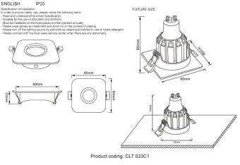 Встраиваемый светильник Crystal Lux CLT 033C1 WH