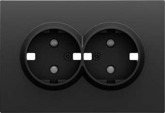 Накладка для розетки 2-й с заземлением, со шторками 16A 250 В~, черный графит, серия S08