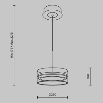 Подвесной светильник Maytoni MOD348PL-L18BBS3K