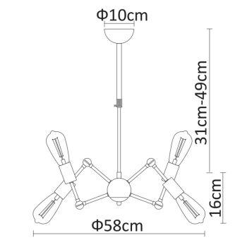 Люстра на штанге ARTE Lamp A9190LM-6BK