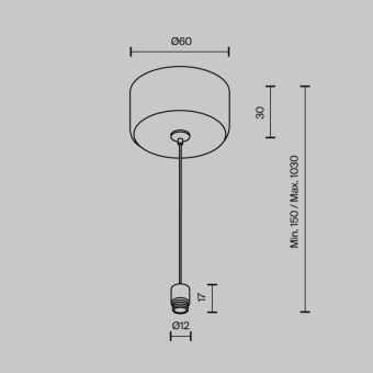 Подвесной комплект Maytoni Technical CA029SW-L1000-B