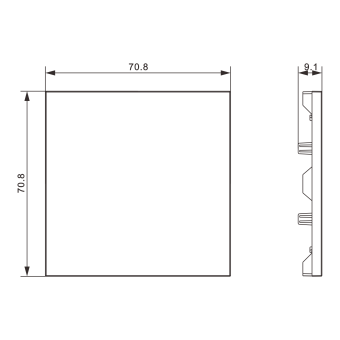 Заглушка, матовый титан, серия S08