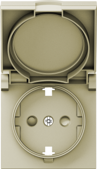 Накладка для розетки Schuko с заземлением, с крышкой, 16A 250 В~, шампань, серия A07