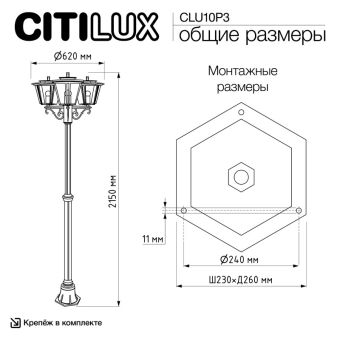 Садово-парковый светильник Citilux CLU10P3