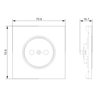 Накладка для розетки без заземления, со шторками 16A 250 В~, мокко, серия S08