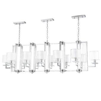Подвесная люстра Crystal Lux NICOLAS SP12 L1600 NICKEL/WHITE