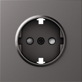 Накладка для розетки Schuko с заземлением, со шторками 16A 250 В~, матовый титан, серия S08