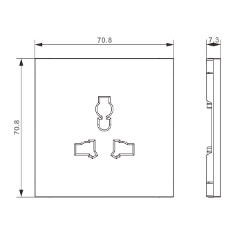 Накладка для розетки мультистандарт, со шторками 16A 250 В~, слоновая кость, серия S08