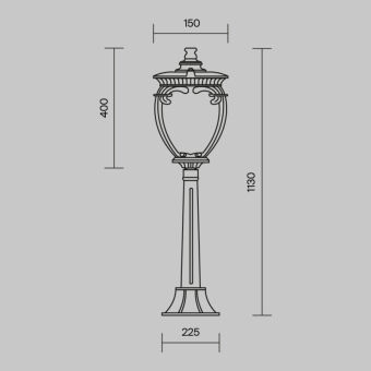 Садово-парковый светильник Maytoni O414FL-01BZ1