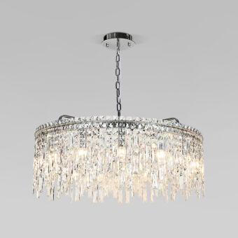 Подвесная люстра Eurosvet 60159 хром/ прозрачный хрусталь Strotskis