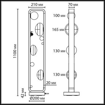 Садово-парковый светильник Odeon Light 5434/4FB