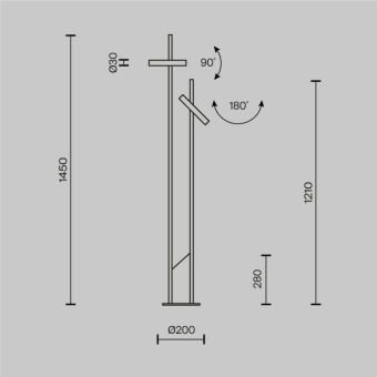 Торшер Maytoni MOD460FL-L6B3K