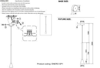 Подвесной светильник Crystal Lux ENERO SP1 BLACK