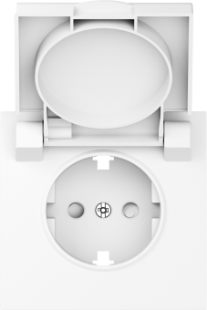 Накладка для розетки Schuko с заземлением, с крышкой, 16A 250 В~, глянцевый белый, серия S08