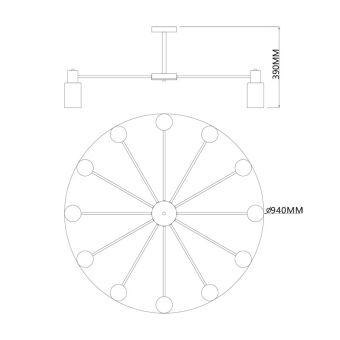 Люстра на штанге Escada 2120/12P Black