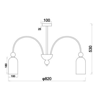 Люстра на штанге Escada 686/8PL Chrome