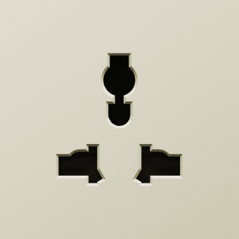 Накладка для розетки мультистандарт, со шторками 16A 250 В~, шампань, серия А07