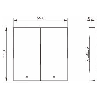 Клавиша 2-я с подсветкой, матовый кремовый, серия A07
