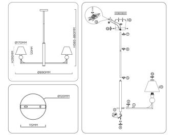 Люстра на штанге Ambrella Light LH75162
