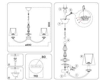 Подвесная люстра Ambrella Light LH75025
