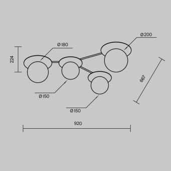 Накладная люстра Maytoni MOD291CL-04BS
