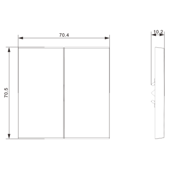 Клавиша для перекрёстного переключателя 2-я, серый графит, серия S08