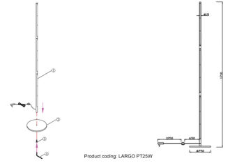 Торшер Crystal Lux LARGO PT25W GOLD