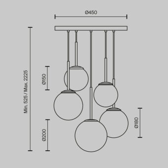 Люстра на штанге Maytoni MOD321PL-05B