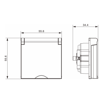 Накладка для розетки Schuko с заземлением, с крышкой, 16A 250 В~, матовый карбон, серия A07