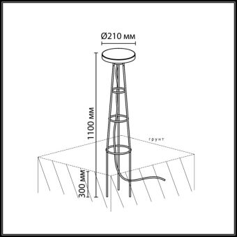 Садово-парковый светильник Odeon Light 7108/15GLA